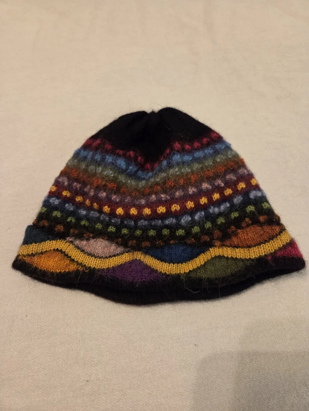 SURY Multicolor Fair Isle 100% Baby Alpaca Gorpcore Outerwear Unisex Beanie OSFA